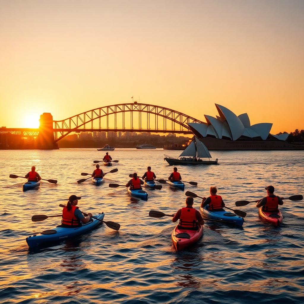 Kayaking with Bridge and Opera House